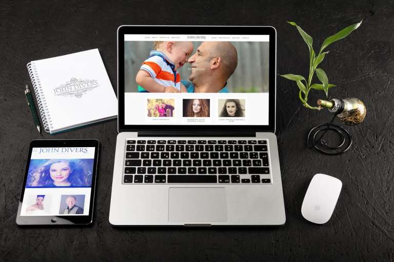 iMac iPad John Divers portrait photography new website design launch